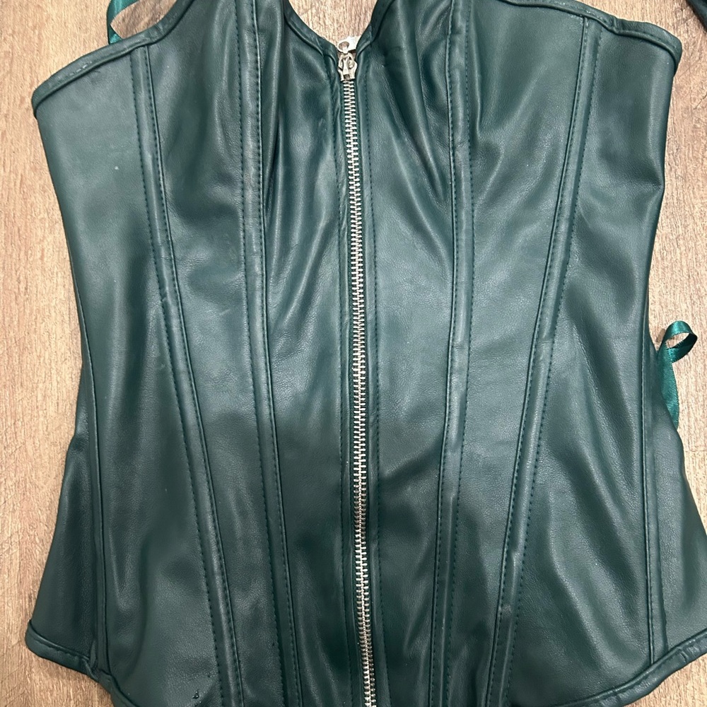Chic Dark Green Corset Top
